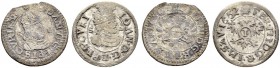 SCHWEIZ. GRAUBÜNDEN. Die Münzen des Bistums Chur. Johann VI. Flugi von Aspermont, 1636-1661. Lot. Kreuzer 1650, Chur & Kreuzer 1652. D.T. 1492f, g. HM...