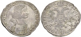 SCHWEIZ. GRAUBÜNDEN. Die Münzen des Bistums Chur. Ulrich VI. Von Mont, 1661-1692. Gulden (2/3 Taler) 1688, Chur. Seltenere Variante ohne Innenkreis be...