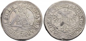 SCHWEIZ. GRAUBÜNDEN. Die Münzen der Herrschaft Haldenstein. Thomas I. von Schauenstein-Ehrenfels, 1609-1628. Halbtaler 1620, Haldenstein. Hüftbild des...