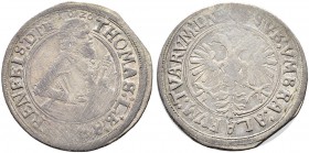 SCHWEIZ. GRAUBÜNDEN. Die Münzen der Herrschaft Haldenstein. Thomas I. von Schauenstein-Ehrenfels, 1609-1628. Dicken 1620, Haldenstein. Hüftbild des Fr...
