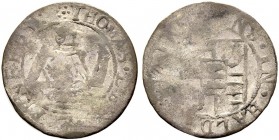 SCHWEIZ. GRAUBÜNDEN. Die Münzen der Herrschaft Haldenstein. Thomas I. von Schauenstein-Ehrenfels, 1609-1628. Batzen o. J. Hüftbild des Freiherrn mit B...