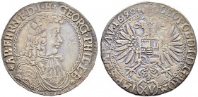SCHWEIZ. GRAUBÜNDEN. Die Münzen der Herrschaft Haldenstein. Georg Philipp von Schauenstein, 1671-1695. 15 Kreuzer (Viertelgulden) 1690, Haldenstein. G...