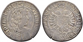 SCHWEIZ. GRAUBÜNDEN. Die Münzen der Herrschaft Haldenstein. Georg Philipp von Schauenstein, 1671-1695. 15 Kreuzer (Viertelgulden) 1691, Haldenstein. G...