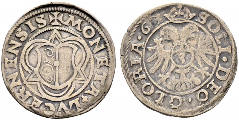 SCHWEIZ. LUZERN. Groschen 1563, Luzern. + MONETA . LVCERNENSIS . 2.28 g. Wiel. (...