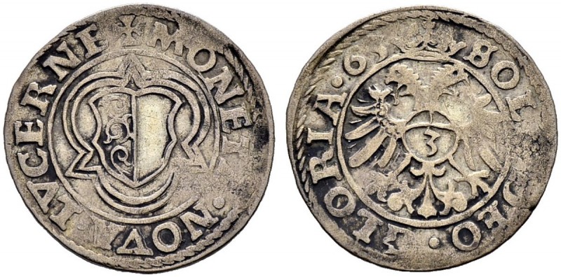 SCHWEIZ. LUZERN. Groschen 1563, Luzern. + MONETA . NOVA . LVCERNE . 2.32 g. Wiel...