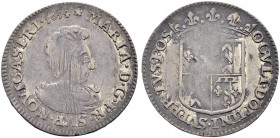 SCHWEIZ. NEUENBURG / NEUCHÂTEL. Marie de Nemours. 1694-1707. Vierteltaler 1694, Neuchâtel. 6.67 g. DWM 150. D.T. 1649. HMZ 2-693a. Selten / Rare. Just...