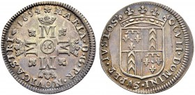 SCHWEIZ. NEUENBURG / NEUCHÂTEL. Marie de Nemours. 1694-1707. 16 Kreuzer 1694, Neuchâtel. 3.86 g. DWM 141. D.T. 1651. HMZ 2-695a. Hübsche Patina, Stemp...
