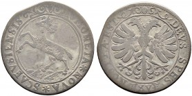 SCHWEIZ. SCHAFFHAUSEN. Örtli o. J., Schaffhausen. Variante mit Wertbezeichnung XV auf Rückseite, geprägt 1677 unter Felix Heim­licher. 4.79 g. Wiel. (...