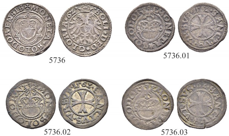 SCHWEIZ. SOLOTHURN. Lot. Groschen 1562, Solothurn. Mindere Jahreszahl 6Z & Kreuz...