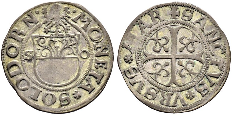 SCHWEIZ. SOLOTHURN. Batzen o. J., Solothurn. Spanisches Wappen zwischen antiqua ...