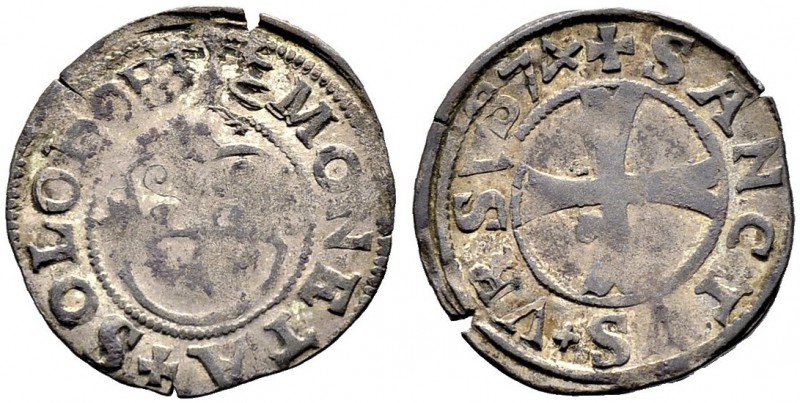 SCHWEIZ. SOLOTHURN. Kreuzer 1574, Solothurn. 1.18 g. Simmen-HMZ (SMK VII) 29r. H...