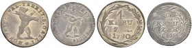 SCHWEIZ. ST. GALLEN. Die Münzen der Abtei St. Gallen. Beda Angehrn von Hagenwil, 1767-1796. Lot. Batzen 1780, Münzstätte des Klosters & Halbbatzen 178...