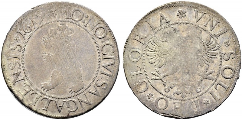 SCHWEIZ. ST. GALLEN. Die Münzen von Stadt und Kanton St. Gallen. Dicken 1619, St...