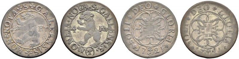 SCHWEIZ. ST. GALLEN. Die Münzen von Stadt und Kanton St. Gallen. Lot. Batzen 172...