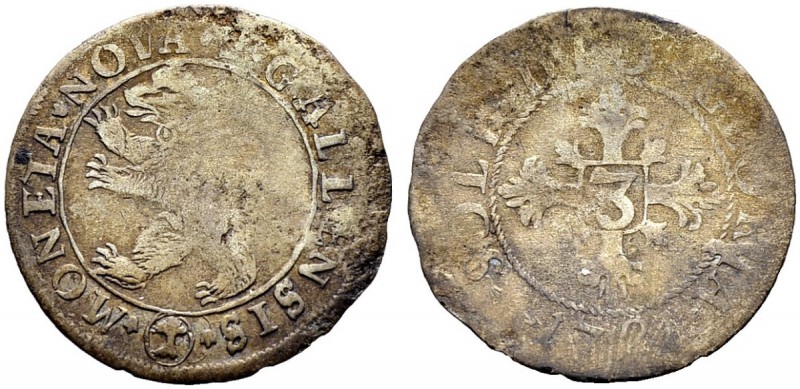 SCHWEIZ. ST. GALLEN. Die Münzen von Stadt und Kanton St. Gallen. Groschen 1721, ...