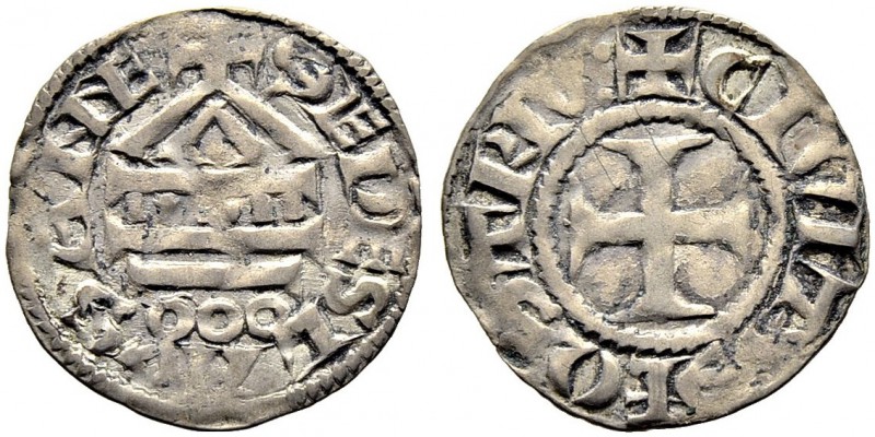 SCHWEIZ. WAADT / VAUD. Anonyme Prägungen. Denier o. J., Lausanne. Breites Tempel...