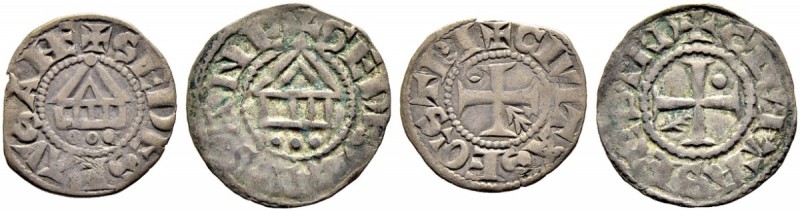 SCHWEIZ. WAADT / VAUD. Anonyme Prägungen. Lot. Denier o. J., Lausanne. Tempelgeb...