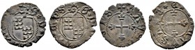 SCHWEIZ. WAADT / VAUD. Guillaume de Varax, 1462-1466. Lot. Denier o. J., Lausanne. Grosses Wappen mit Bischofstab darüber. Rv. Blumenkreuz. Zwei Varia...