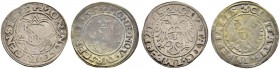 SCHWEIZ. ZÜRICH. Zürich, Stadt. Lot. Groschen 1555, Zürich. Zwei Varianten davon eine (seltene) mit kleinem Wappen und feinen Umschriftbuchstaben. Mzm...