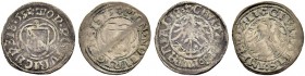 SCHWEIZ. ZÜRICH. Zürich, Stadt. Lot. Sechser 1555, Zürich. Je eine Variante mit gotischer und mit antiqua Umschrift. Hürlimann 1124, 1125 var. HMZ 2-1...