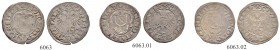 SCHWEIZ. ZÜRICH. Zürich, Stadt. Lot. Groschen 1558, Zürich. Zwei Varianten & Groschen 1559. Alle Mzmstr. Gutenson. HMZ 2-1128g, k. Schön-sehr schön / ...