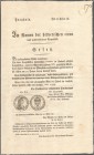 SCHWEIZ. HELVETISCHE REPUBLIK. Münzmandat 1798. Taxation von französischen Talern von Ludwig XIV. (abgeb.: Ecu à la mèche longue 1653 I [Limoges], Gad...