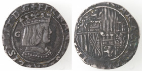 Napoli. Ferdinando d'Aragona ed Elisabetta di Castiglia. 1503-1504. Carlino. Ag.