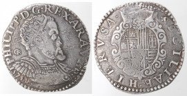 Napoli. Filippo II. 1554-1556. Mezzo Ducato. Ag.