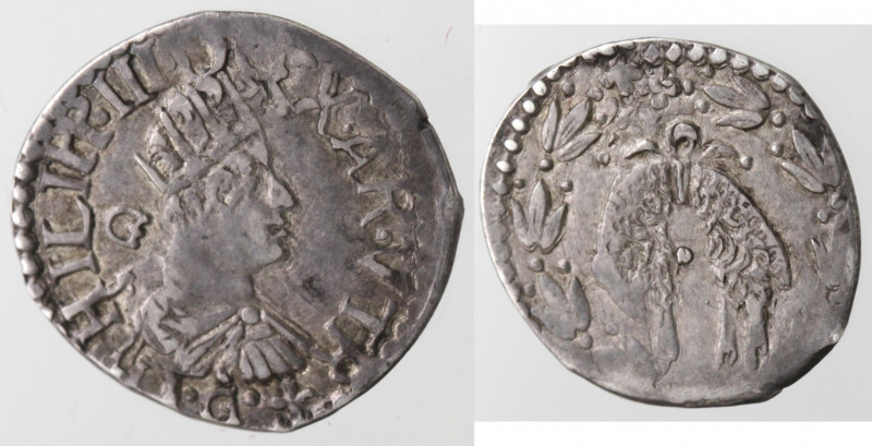 Zecche Italiane. Napoli. Filippo III. 1598-1621. Mezzo Carlino. sigle GF dietro ...