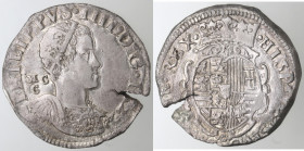 Napoli. Filippo IV. 1621-1665. Mezzo Ducato 1622. Ag. 