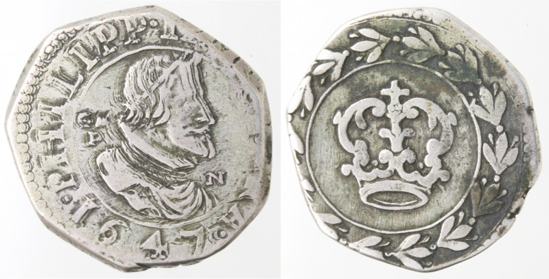 Zecche Italiane. Napoli. Filippo IV. 1621-1665. 3 Carlini 1647. Ag. Mag. 152. Pe...