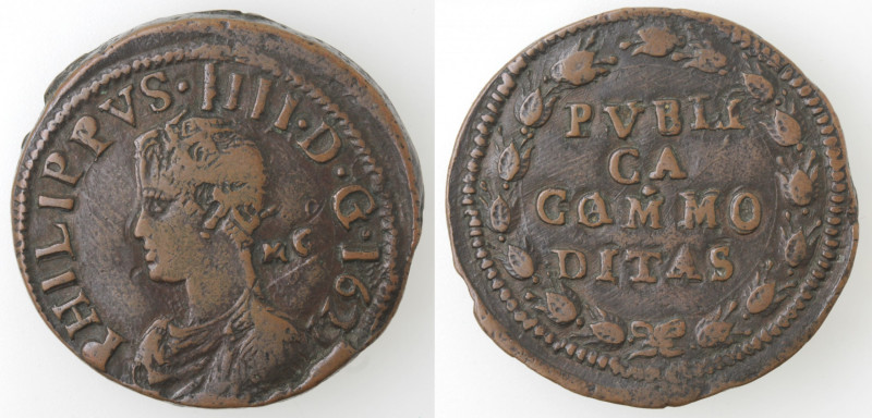 Zecche Italiane. Napoli. Filippo IV. 1621-1665. Pubblica 1622. Ae. Mag. 43. Peso...