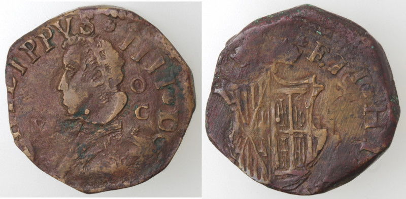 Zecche Italiane. Napoli. Filippo IV. 1621-1665. Grano OC. Ae. Mag. 57-62. Peso 1...