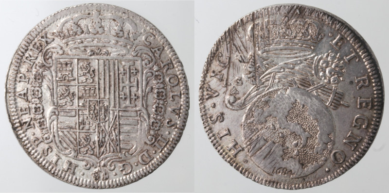 Zecche Italiane. Napoli. Carlo II. 1674-1700. Tarì 1684. Ag. Mag. 16. Peso gr. 5...
