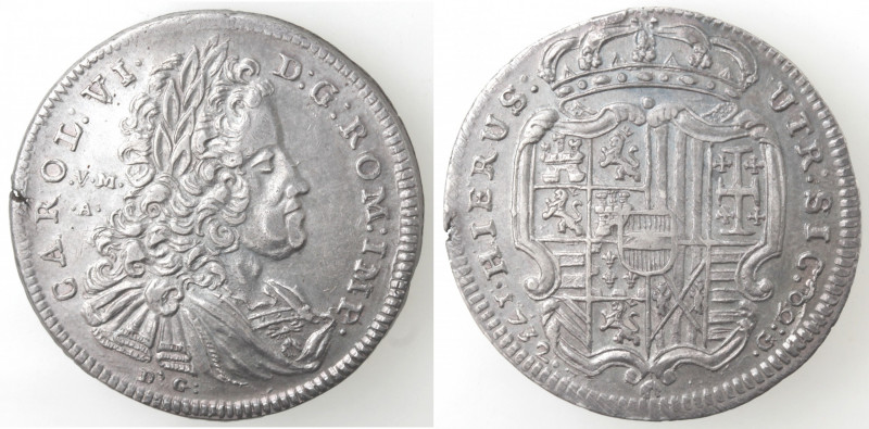 Zecche Italiane. Napoli. Carlo VI. 1711-1734. Mezza Piastra 1732. Ag. Mag. 105. ...