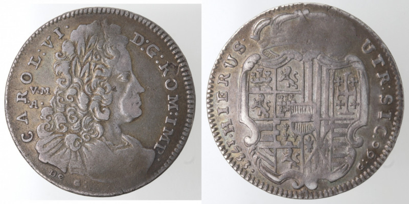 Zecche Italiane. Napoli. Carlo VI. 1711-1734. Mezza Piastra 1733. Ag. Mag. 106. ...