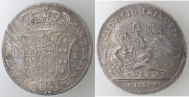 Napoli. Carlo di Borbone. 1734-1759. Piastra 1735 NEAP. Sebeto. Ag.