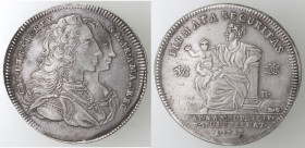 Napoli. Carlo di Borbone. 1734-1759. Piastra 1747. Firmata Securitas. Ag.