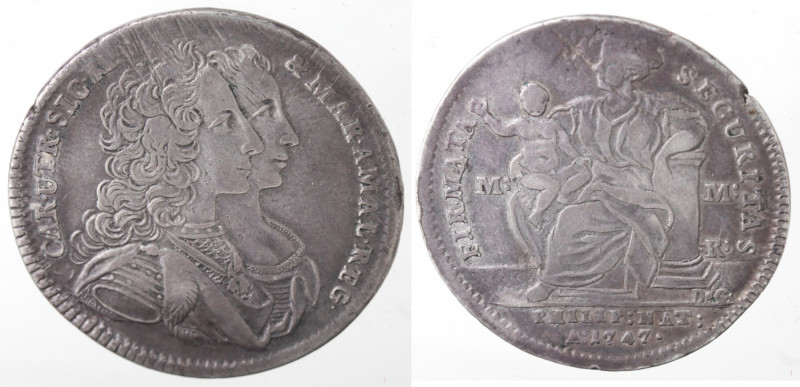 Zecche Italiane. Napoli. Carlo di Borbone. 1734-1759. Mezza Piastra 1747. Firmat...