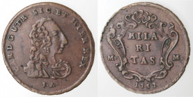 Napoli. Carlo di Borbone. 1734-1759. Tornese 1757. Ae.