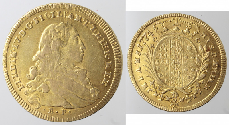 Zecche Italiane. Napoli. Ferdinando IV. 1759-1799. 6 Ducati 1774. Au. Mag. 208. ...
