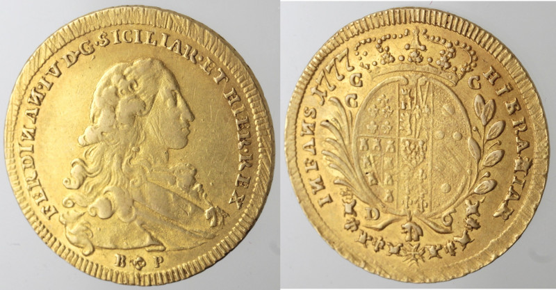 Zecche Italiane. Napoli. Ferdinando IV. 1759-1799. 6 Ducati 1777. Au. Mag. 213. ...