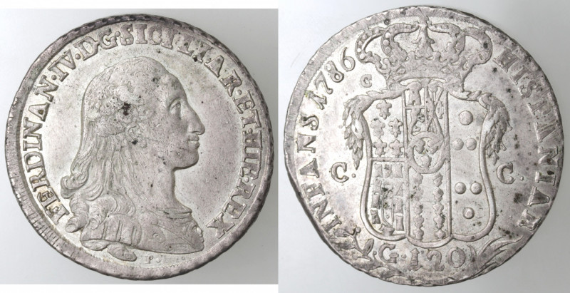 Zecche Italiane. Napoli. Ferdinando IV. 1759-1798. Piastra 1786 P punto. Ag. Mag...