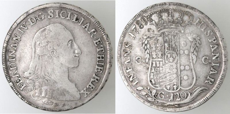 Zecche Italiane. Napoli. Ferdinando IV. 1759-1798. Piastra 1789 D.P. Ag. Mag. Ma...