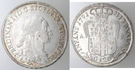 Napoli. Ferdinando IV. 1759-1798. Piastra 1791. Ag.