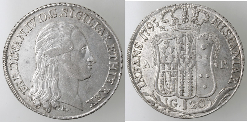 Zecche Italiane. Napoli. Ferdinando IV. 1759-1799. Piastra 1795 SIGILIAR. Ag. Ma...