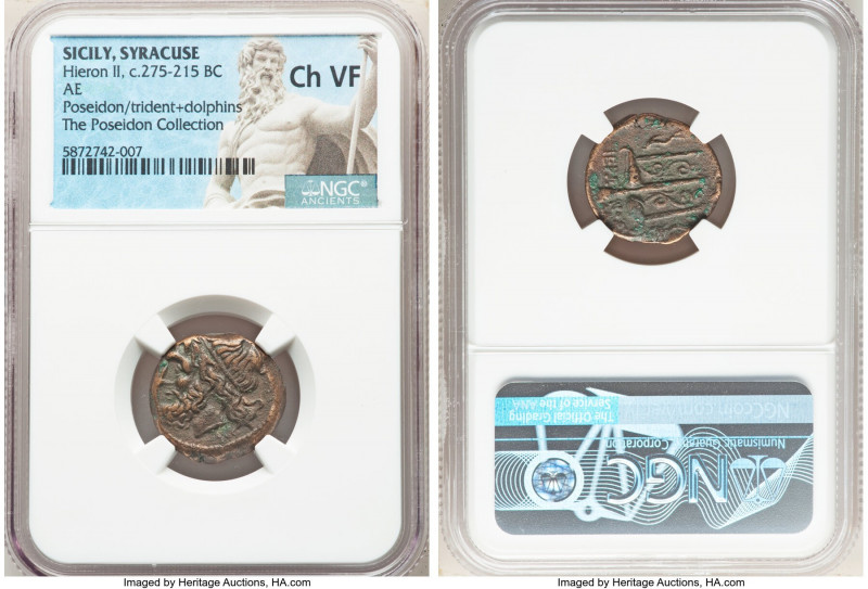 SICILY. Syracuse. Hieron II (ca. 275-215 BC). AE litra (19mm, 9h). NGC Choice VF...