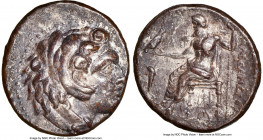 MACEDONIAN KINGDOM. Alexander III the Great (336-323 BC). AR tetradrachm (26mm, 17.16 gm, 7h). NGC Choice XF 4/5 - 2/5. Late lifetime-early posthumous...