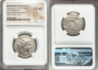 MACEDONIAN KINGDOM. Alexander III the Great (336-323 BC). AR tetradrachm (26mm, 7h). NGC Choice XF. Posthumous issue of Ake or Tyre, dated Regnal Year...
