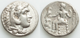 MACEDONIAN KINGDOM. Alexander III the Great (336-323 BC). AR tetradrachm (26mm, 17.05 gm, 11h). VF, scratches, buffed. Lifetime or early posthumous is...